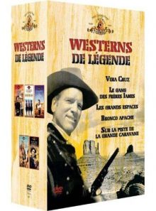 Westerns de légende - coffret 5 dvd - vera cruz, le gang des frères james, les grands espaces, bronco apache, sur la piste de la grande caravane