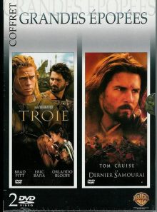 Coffret grandes épopées - troie + le dernier samouraï