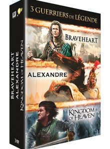 Guerriers de légende - coffret 3 films : alexandre + braveheart + kingdom of heaven - pack