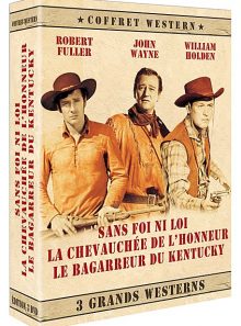 3 grands westerns - coffret n° 2 : sans foi ni loi + la chevauchée de l'honneur + le bagarreur du kentucky - pack