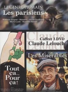 Claude lelouch - coffret n° 3 (3 dvd) - pack 3 films : les parisiens ,les misérables ,tout ça..pour  ça!