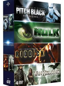 Coffret fantastique : pitch black + hulk + les chroniques de riddick + van helsing - pack