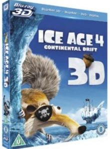 Ice age 4: continental drift (blu-ray 3d + blu-ray + dvd + digital copy)