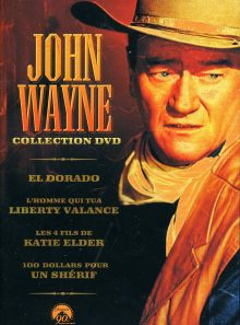 Collection john wayne - 100 dollars pour un shérif + les 4 fils de katie elder + el dorado + l'homme qui tua liberty valance - pack