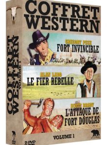 Coffret western volume 1 : fort invincible + le fier rebelle + l'attaque de fort douglas - pack