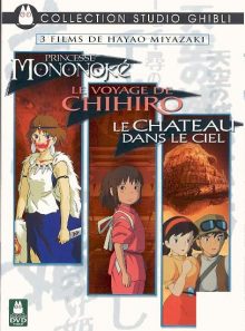 Miyazaki - coffret - princesse mononoké + le voyage de chihiro + le château dans le ciel - pack