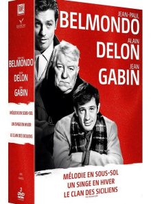 Belmondo-delon-gabin : mélodie en sous-sol + un singe en hiver + le clan des siciliens - pack
