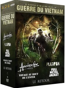 Guerre du vietnam - coffret 5 films : apocalypse now + platoon + le retour + full metal jacket + voyage au bout de l'enfer - pack