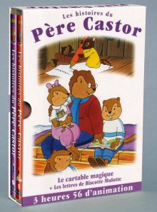 Pere castor n°5 - cartable magique / lettres biscotte(coffret)