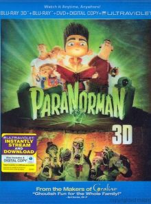 Paranorman 3d (blu-ray 3d + blu-ray + dvd + digital copy + ultraviolet)