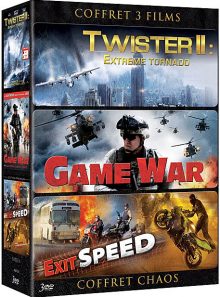 Chaos - coffret 3 films : twister ii : extreme tornado + game war + exit speed - pack