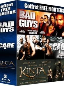 Free fighters - coffret 3 films : the cage + kinta 1881 - aux sources du combat + bad guys - pack - blu-ray