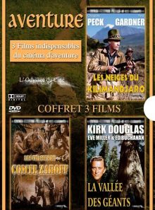 Aventure - coffret 3 dvd - les neiges du kilimandjaro / les chasses du comte  zarott / la vallée des géants