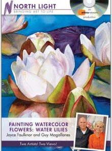 Painting watercolor flowers water lilies