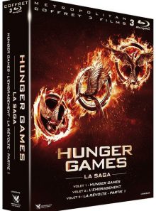 Hunger games + hunger games 2 : l'embrasement + hunger games - la révolte : partie 1 - blu-ray