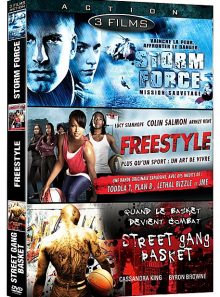 Action n° 2 - coffret 3 films : storm force - mission sauvetage + freestyle + street gang basket - pack