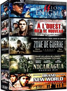 Collection guerre - coffret 5 films : mission enigma + a l'ouest rien de nouveau + zone de guerre + nicaragua + brand new world - pack