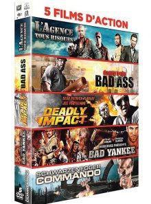5 films d'action : l'agence tous risques + bad ass + deadly impact + bad yankee + commando - pack