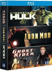 L'incroyable hulk + iron man + ghost rider - pack - blu-ray