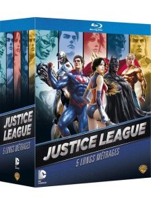 Justice league - 5 longs métrages : le paradoxe flashpoint + guerre + le trône de l'atlantide + dieux et monstres + vs les teen titans - pack - blu-ray