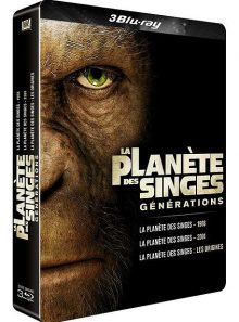 La planète des singes : les versions 1968, 2001 et 2011 - édition limitée boîtier steelbook - blu-ray