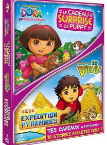 Dora l'exploratrice - le cadeau surprise de puppy + go diego! - diego expédition pyramides - pack