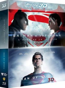 Collection 2 films : batman v superman : l'aube de la justice + man of steel - combo blu-ray 3d + blu-ray 2d