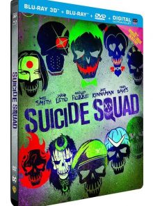Suicide squad - blu-ray 3d + 2d + 2d extended edition + dvd + copie digitale ultraviolet - boîtier steelbook