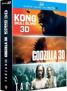 Kong : skull island + godzilla + tarzan - blu-ray 3d