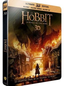 Le hobbit : la bataille des cinq armées - ultimate blu-ray 3d edition - blu-ray 3d + blu-ray + digital ultraviolet - boîtier steelbook