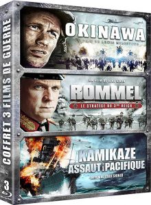 Coffret 3 films de guerre - okinawa + rommel, le stratège du 3ème reich + kamikaze - assaut dans le pacifique - pack - blu-ray