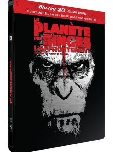 La planète des singes : l'affrontement - combo blu-ray 3d + blu-ray + dvd - édition limitée boîtier steelbook
