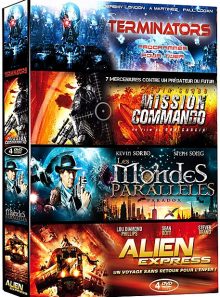Invasions - coffret 4 films : terminators + mission commando + les mondes parallèles + alien express - pack