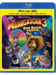 Madagascar 3 : bons baisers d'europe - combo blu-ray 3d + blu-ray + dvd + copie digitale