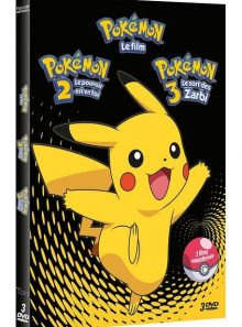 Pokémon - coffret : le film 1 - mewtwo contre mew + le film 2 - le pouvoir est en toi + le film 3 - le sort des zarbi - pack